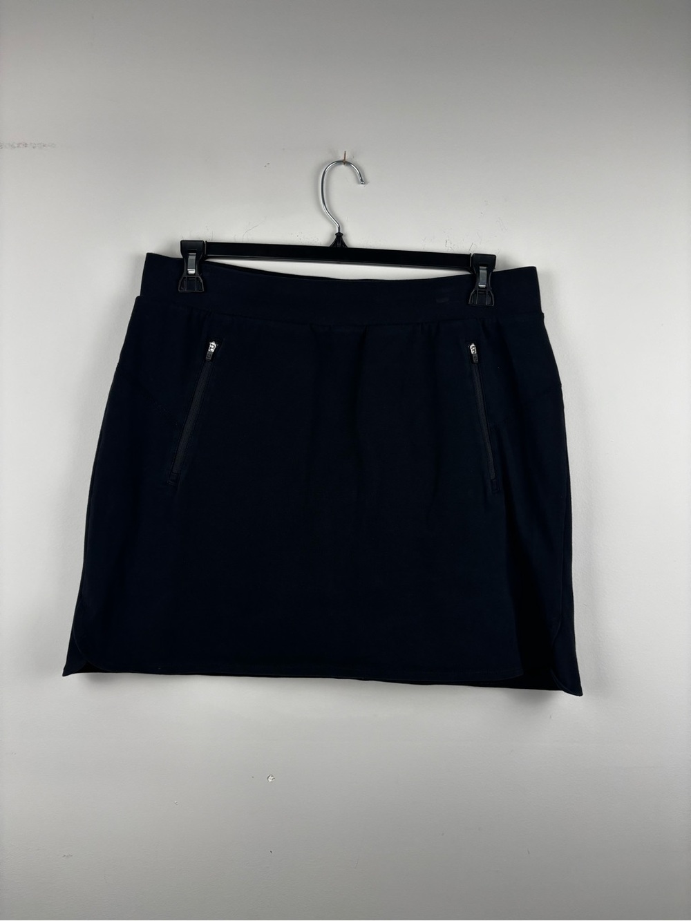 T by Talbots Women’s Large Black Skort with Zip Pockets Cotton Blend Tennis